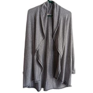 Soft Surroundings Cardigan women medium open front wrap gray sweater cozy comfy